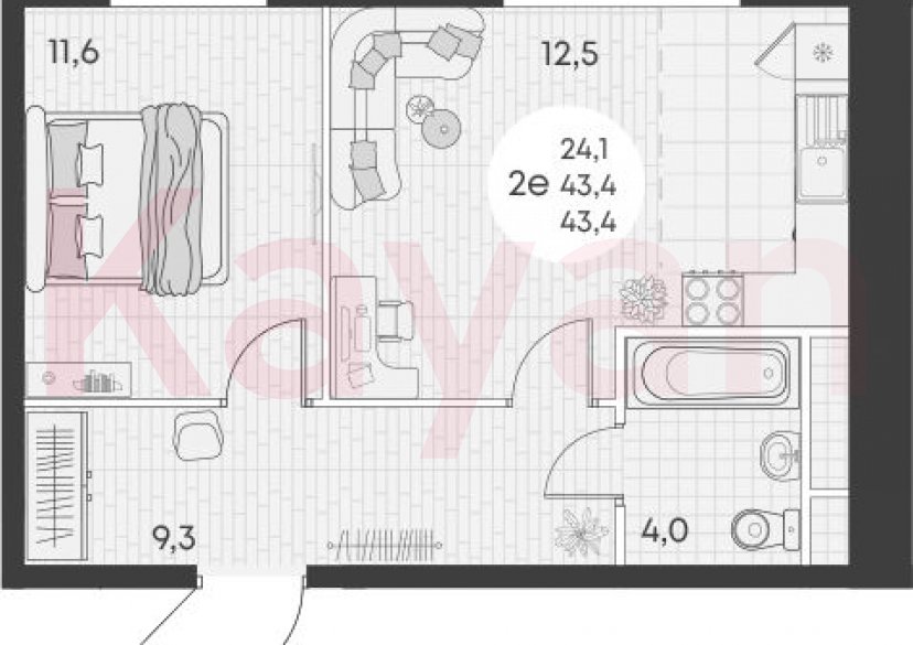 Продажа 2-комн. квартиры, 43.4 кв.м фото 0 Продажа 2-комн. квартиры, 43.4 кв.м фото 0