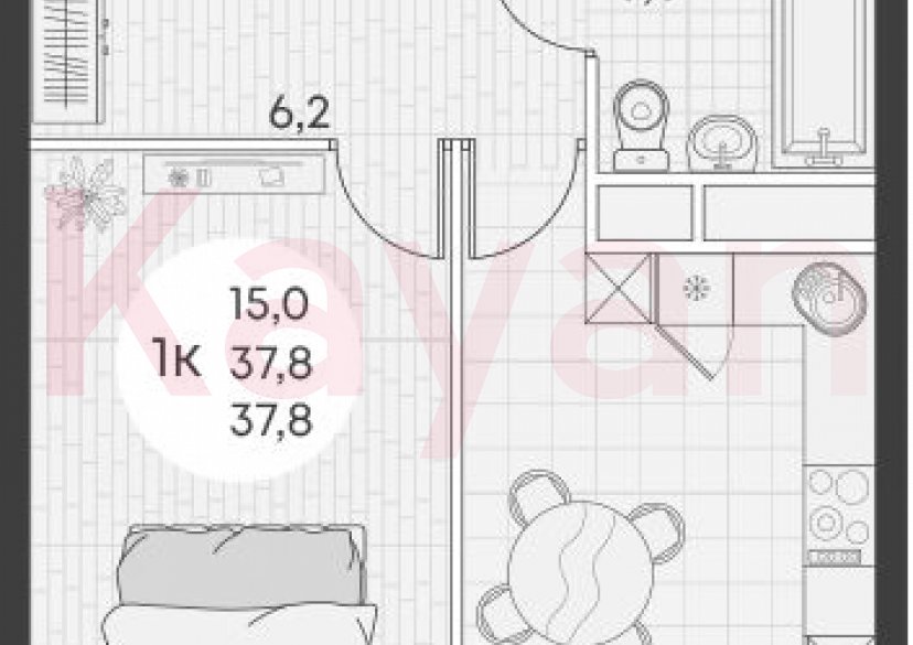 Продажа 1-комн. квартиры, 37.8 кв.м фото 0 Продажа 1-комн. квартиры, 37.8 кв.м фото 0
