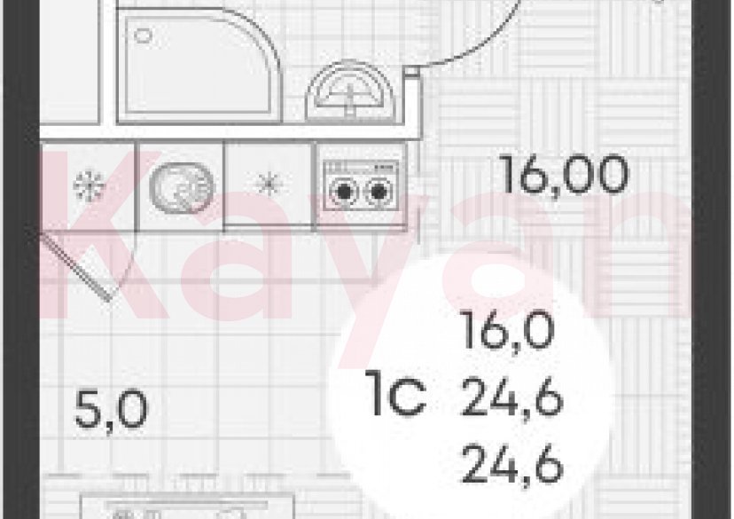 Продажа студии, 24.6 кв.м фото 0