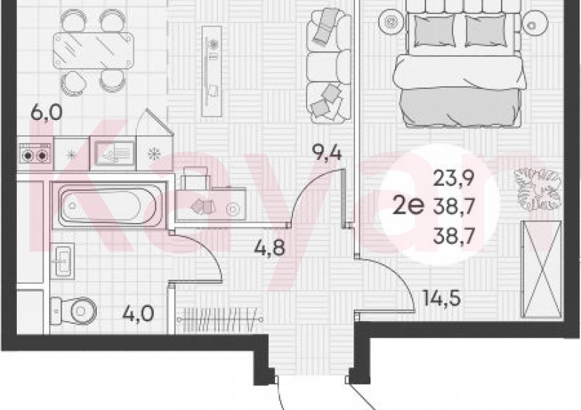 Продажа 2-комн. квартиры, 38.7 кв.м фото 0 Продажа 2-комн. квартиры, 38.7 кв.м фото 0