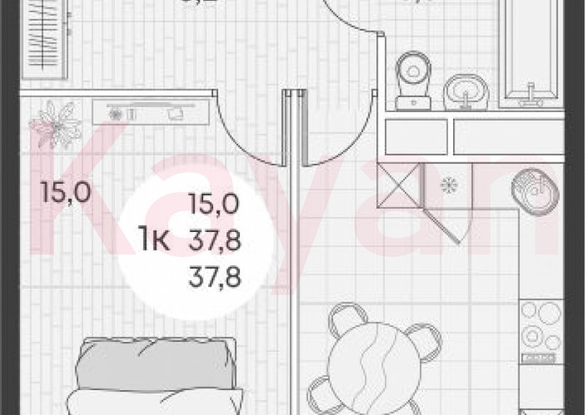 Продажа 1-комн. квартиры, 37.8 кв.м фото 0