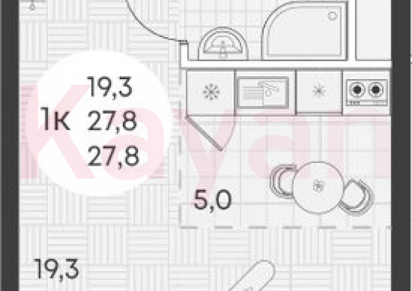 Продажа студии, 27.8 кв.м фото 0 Продажа студии, 27.8 кв.м фото 0