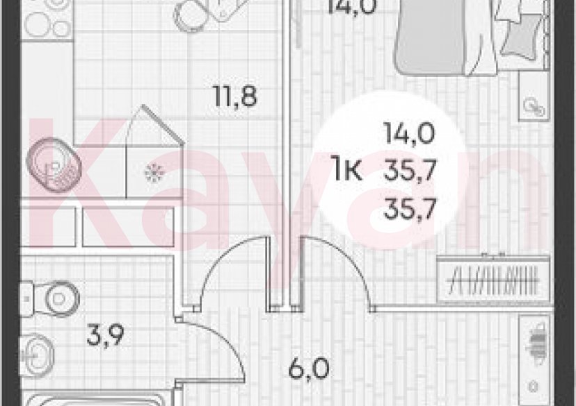 Продажа 1-комн. квартиры, 35.7 кв.м фото 0