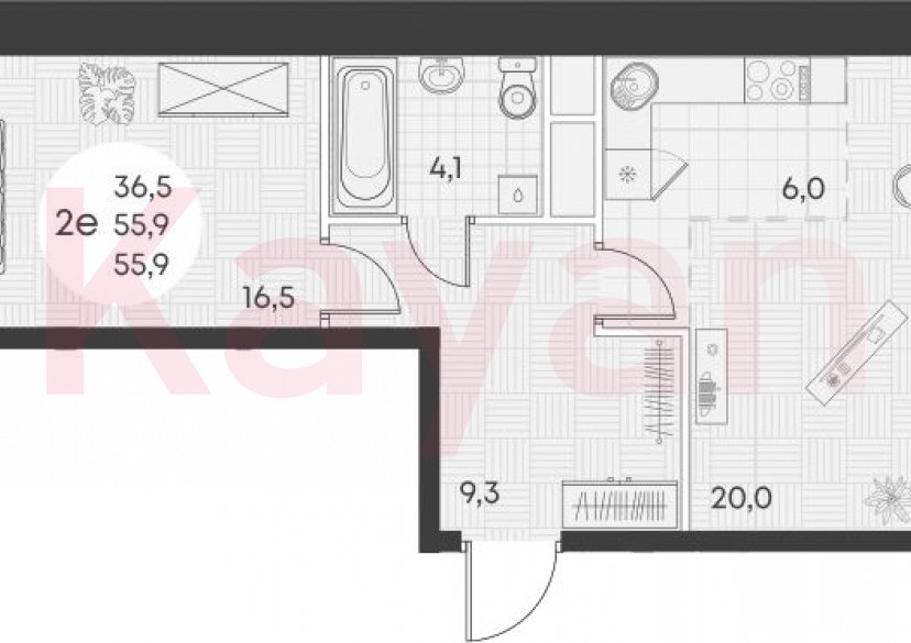 Продажа 2-комн. квартиры, 55.9 кв.м фото 0 Продажа 2-комн. квартиры, 55.9 кв.м фото 0