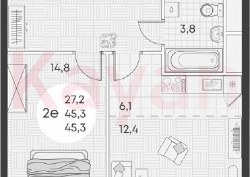Продажа 2-комн. квартиры, 45.3 кв.м фото 0 Продажа 2-комн. квартиры, 45.3 кв.м фото 0