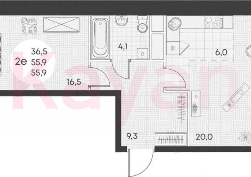 Продажа 2-комн. квартиры, 55.9 кв.м фото 0 Продажа 2-комн. квартиры, 55.9 кв.м фото 0
