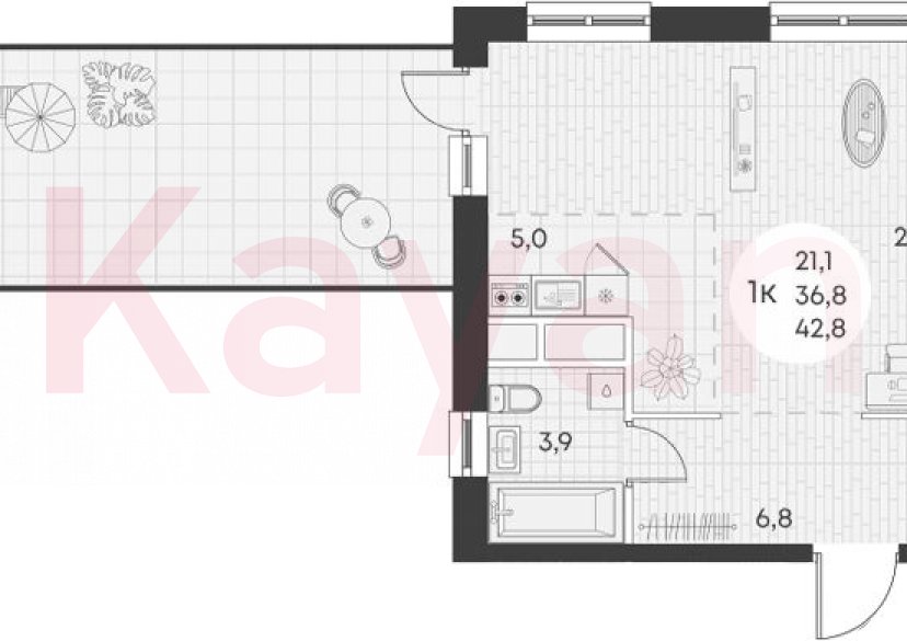 Продажа студии, 36.8 кв.м фото 0 Продажа студии, 36.8 кв.м фото 0
