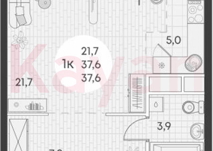 Продажа студии, 37.6 кв.м фото 0 Продажа студии, 37.6 кв.м фото 0