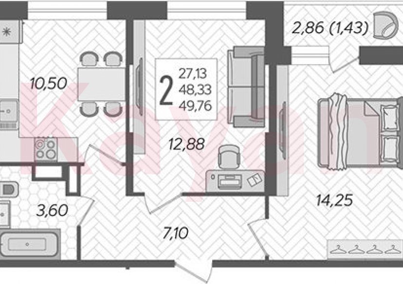 Продажа 2-комн. квартиры, 48.33 кв.м фото 0 Продажа 2-комн. квартиры, 48.33 кв.м фото 0