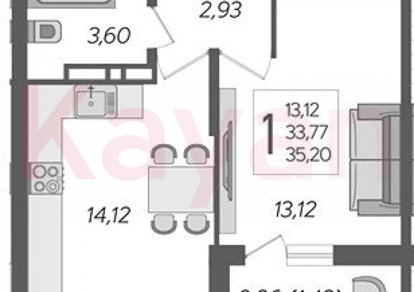 Продажа 1-комн. квартиры, 33.77 кв.м фото 0 Продажа 1-комн. квартиры, 33.77 кв.м фото 0