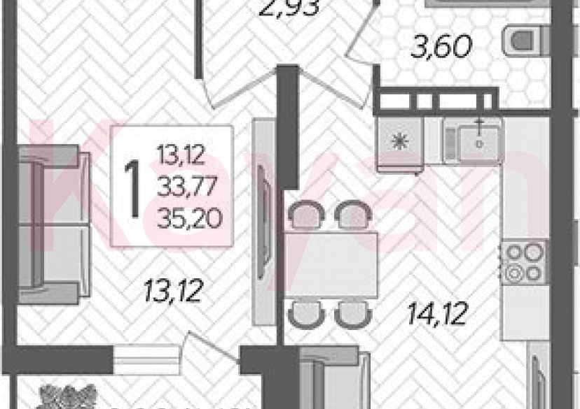 Продажа 1-комн. квартиры, 33.77 кв.м фото 0 Продажа 1-комн. квартиры, 33.77 кв.м фото 0