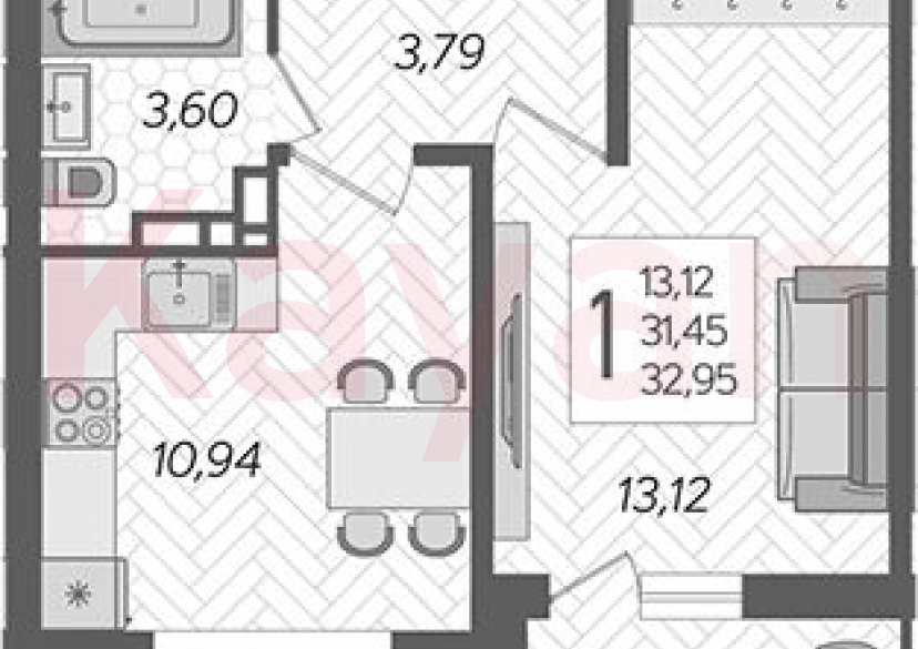 Продажа 1-комн. квартиры, 31.45 кв.м фото 0