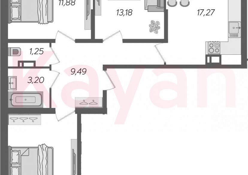 Продажа 3-комн. квартиры, 72.53 кв.м фото 0
