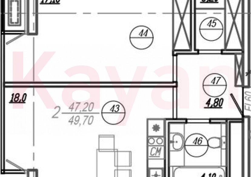 Продажа 2-комн. квартиры, 48.5 кв.м фото 0 Продажа 2-комн. квартиры, 48.5 кв.м фото 0