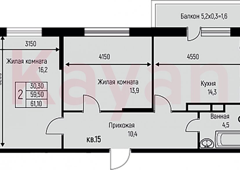 Продажа 2-комн. квартиры, 59.5 кв.м фото 0 Продажа 2-комн. квартиры, 59.5 кв.м фото 0