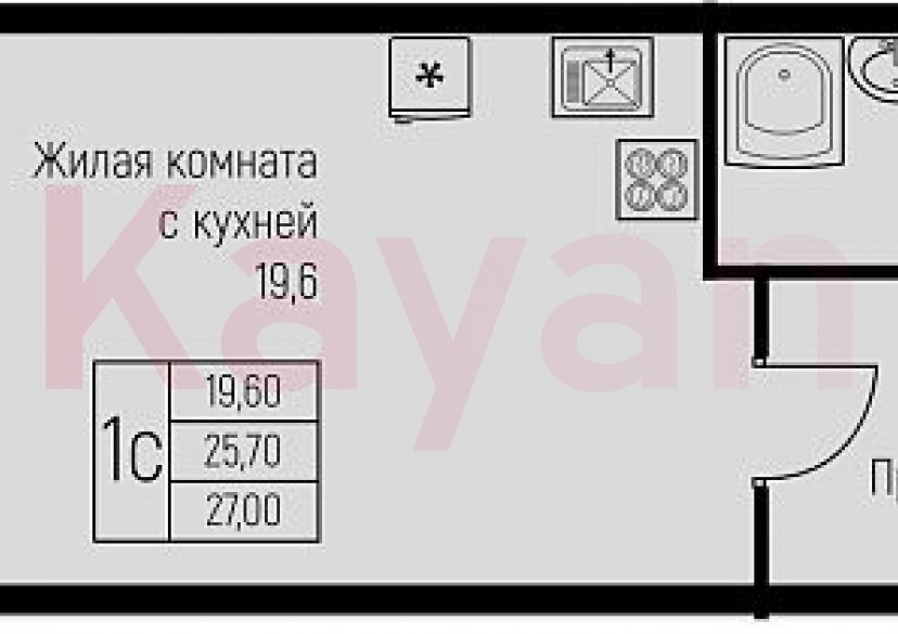 Продажа студии, 27.3 кв.м фото 0