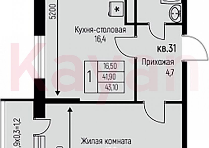 Продажа 1-комн. квартиры, 41.9 кв.м фото 0 Продажа 1-комн. квартиры, 41.9 кв.м фото 0