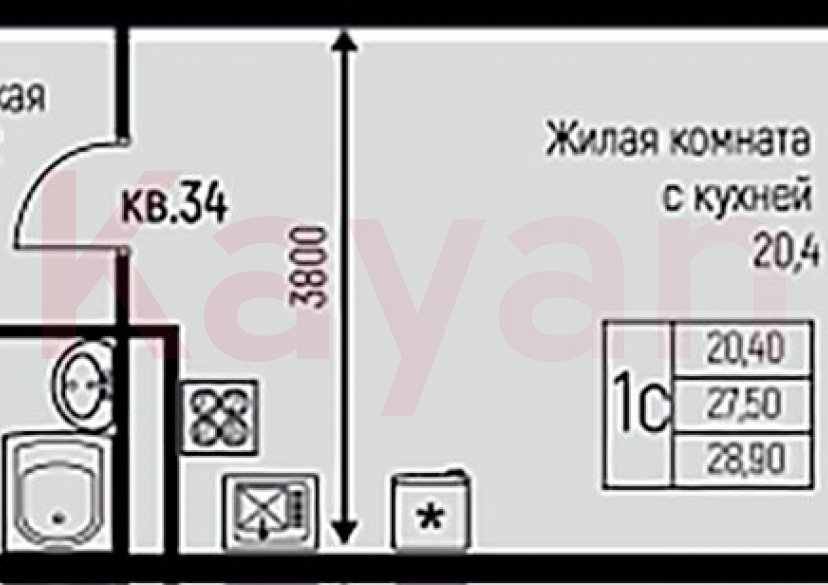 Продажа студии, 27.5 кв.м фото 0