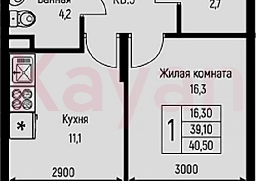 Продажа 1-комн. квартиры, 39.1 кв.м фото 0