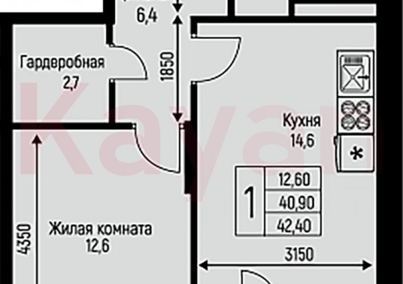 Продажа 1-комн. квартиры, 40.9 кв.м фото 0 Продажа 1-комн. квартиры, 40.9 кв.м фото 0