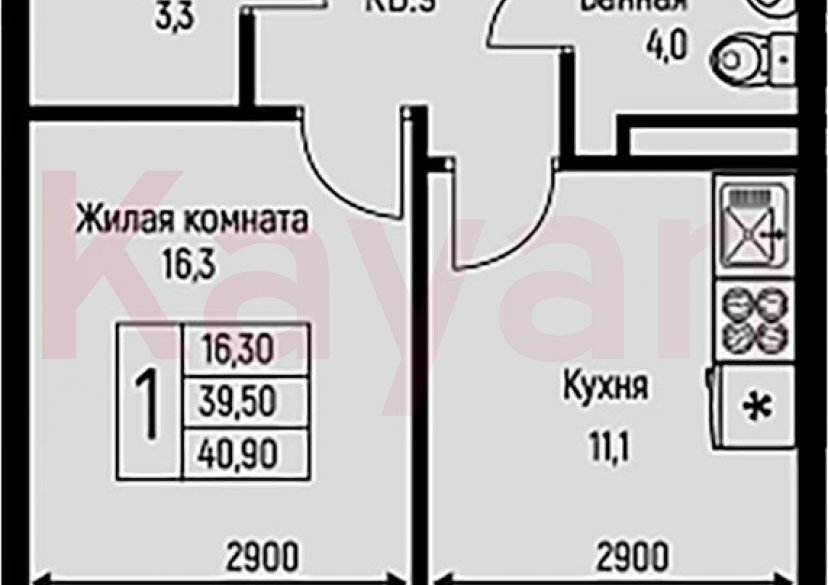 Продажа 1-комн. квартиры, 39.5 кв.м фото 0