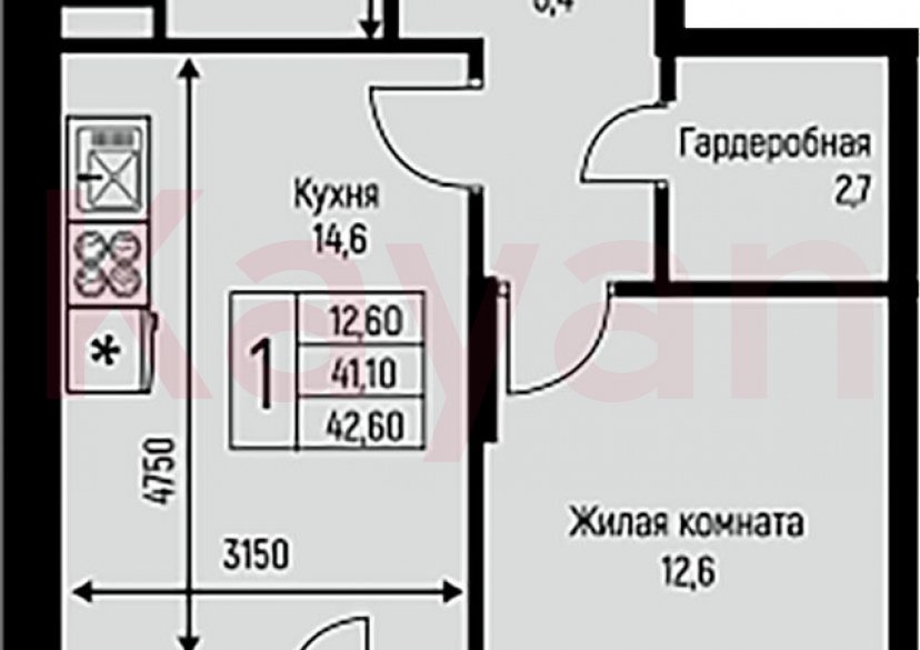 Продажа 1-комн. квартиры, 41.1 кв.м фото 0 Продажа 1-комн. квартиры, 41.1 кв.м фото 0
