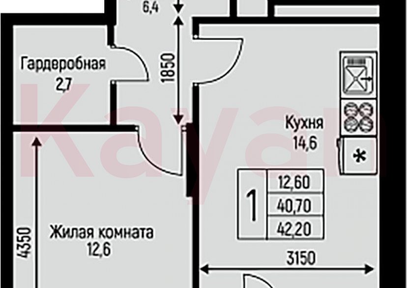 Продажа 1-комн. квартиры, 40.7 кв.м фото 0 Продажа 1-комн. квартиры, 40.7 кв.м фото 0