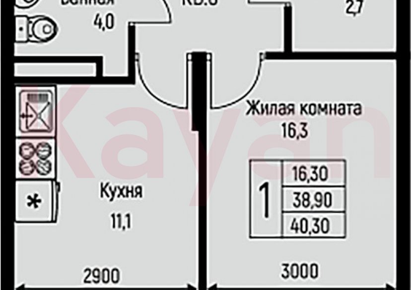 Продажа 1-комн. квартиры, 38.9 кв.м фото 0 Продажа 1-комн. квартиры, 38.9 кв.м фото 0