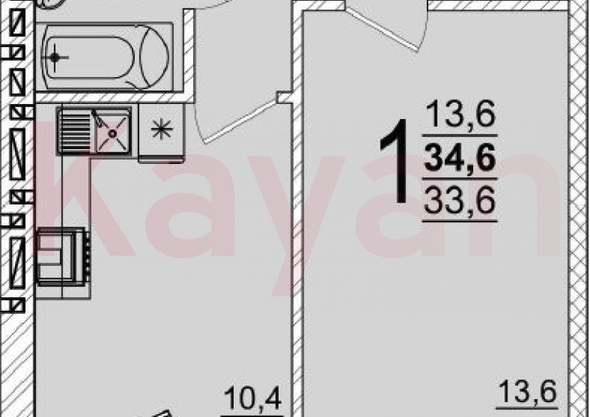 Продажа 1-комн. квартиры, 33.6 кв.м фото 0 Продажа 1-комн. квартиры, 33.6 кв.м фото 0
