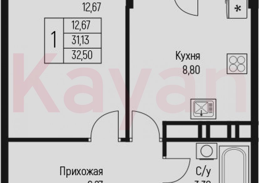 Продажа 1-комн. квартиры, 31.13 кв.м фото 0 Продажа 1-комн. квартиры, 31.13 кв.м фото 0
