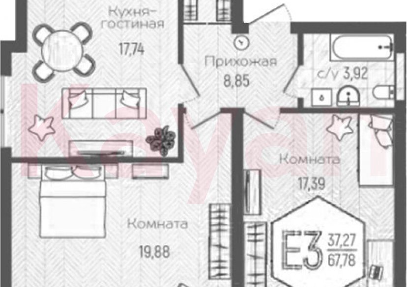 Продажа 2-комн. квартиры, 67.78 кв.м фото 0