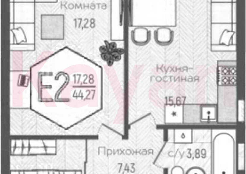 Продажа 1-комн. квартиры, 44.27 кв.м фото 0 Продажа 1-комн. квартиры, 44.27 кв.м фото 0