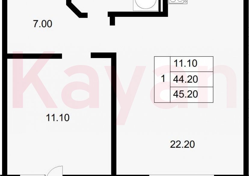 Продажа 1-комн. квартиры, 44.2 кв.м фото 0 Продажа 1-комн. квартиры, 44.2 кв.м фото 0