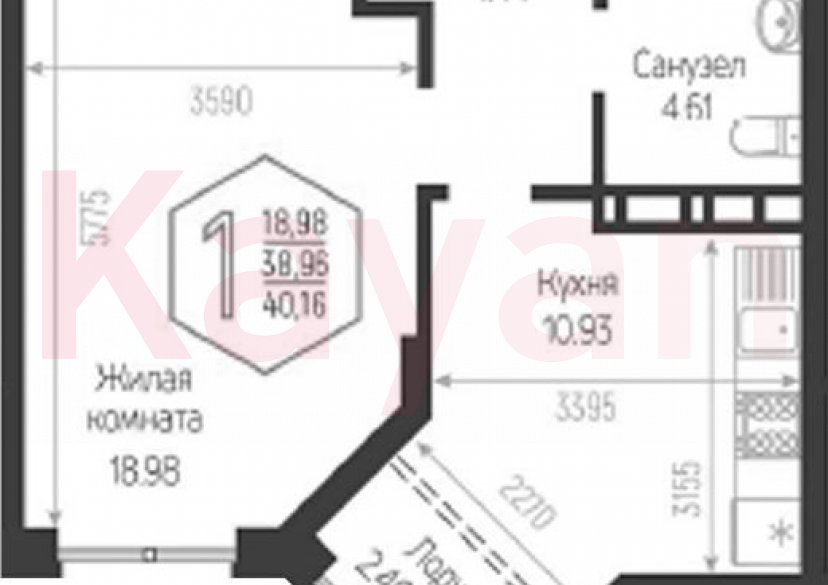 Продажа 1-комн. квартиры, 38.96 кв.м фото 0 Продажа 1-комн. квартиры, 38.96 кв.м фото 0