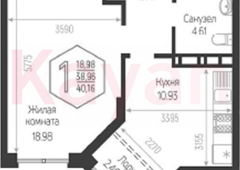 Продажа 1-комн. квартиры, 38.96 кв.м фото 0 Продажа 1-комн. квартиры, 38.96 кв.м фото 0