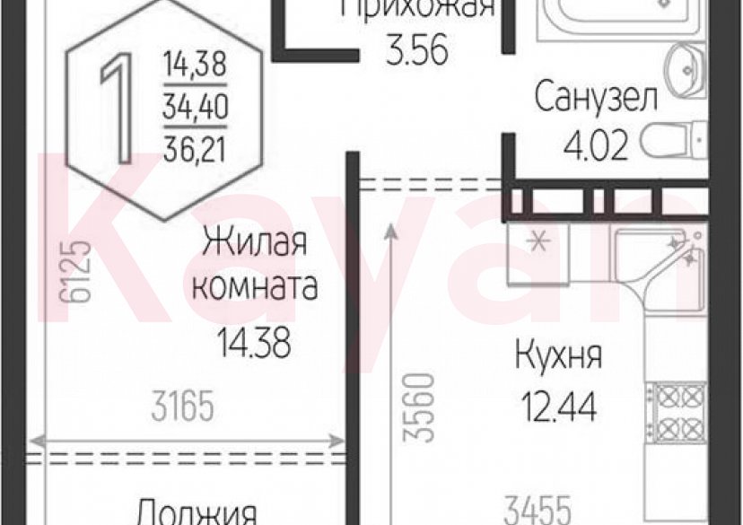 Продажа 1-комн. квартиры, 34.4 кв.м фото 0