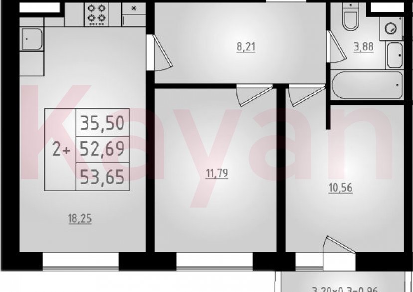 Продажа 3-комн. квартиры, 52.69 кв.м фото 0 Продажа 3-комн. квартиры, 52.69 кв.м фото 0