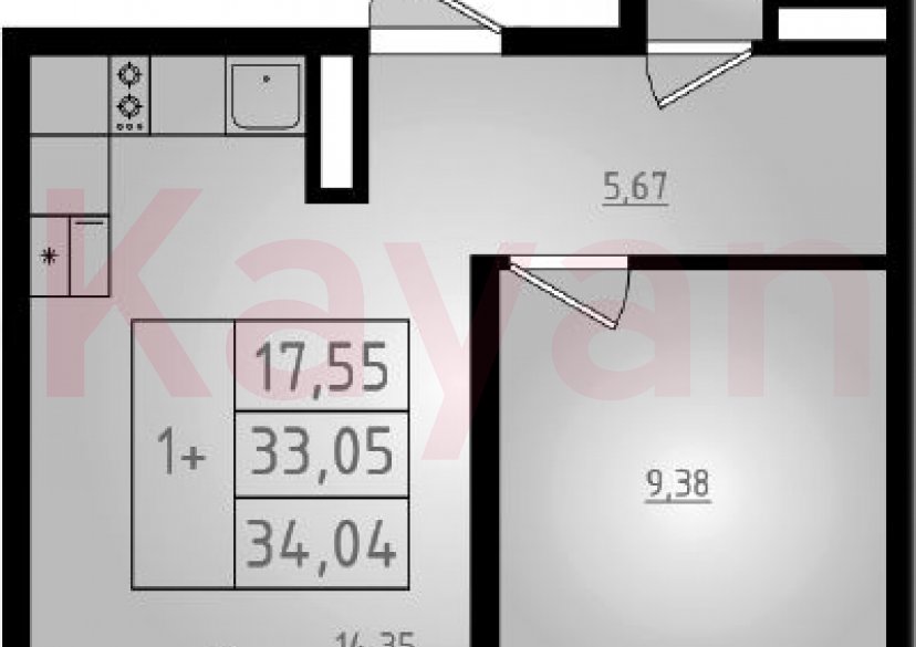 Продажа 2-комн. квартиры, 33.05 кв.м фото 0 Продажа 2-комн. квартиры, 33.05 кв.м фото 0