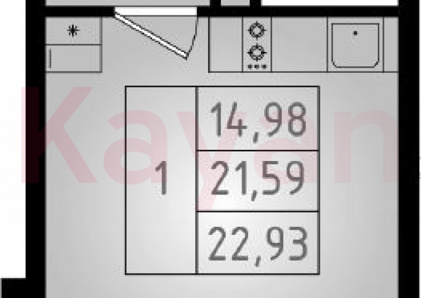 Продажа студии, 21.59 кв.м фото 0 Продажа студии, 21.59 кв.м фото 0