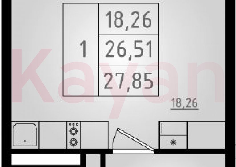 Продажа студии, 26.51 кв.м фото 0 Продажа студии, 26.51 кв.м фото 0