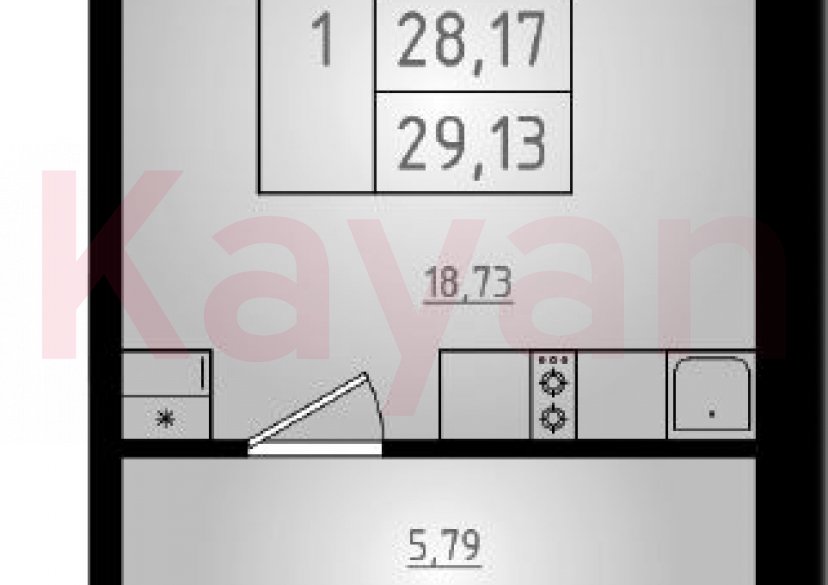 Продажа студии, 28.17 кв.м фото 0 Продажа студии, 28.17 кв.м фото 0