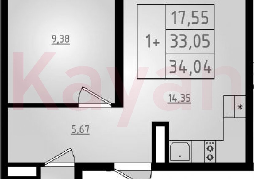 Продажа 2-комн. квартиры, 33.05 кв.м фото 0 Продажа 2-комн. квартиры, 33.05 кв.м фото 0