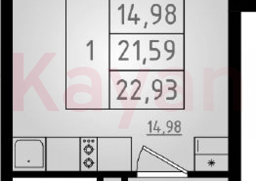 Продажа студии, 21.59 кв.м фото 0 Продажа студии, 21.59 кв.м фото 0