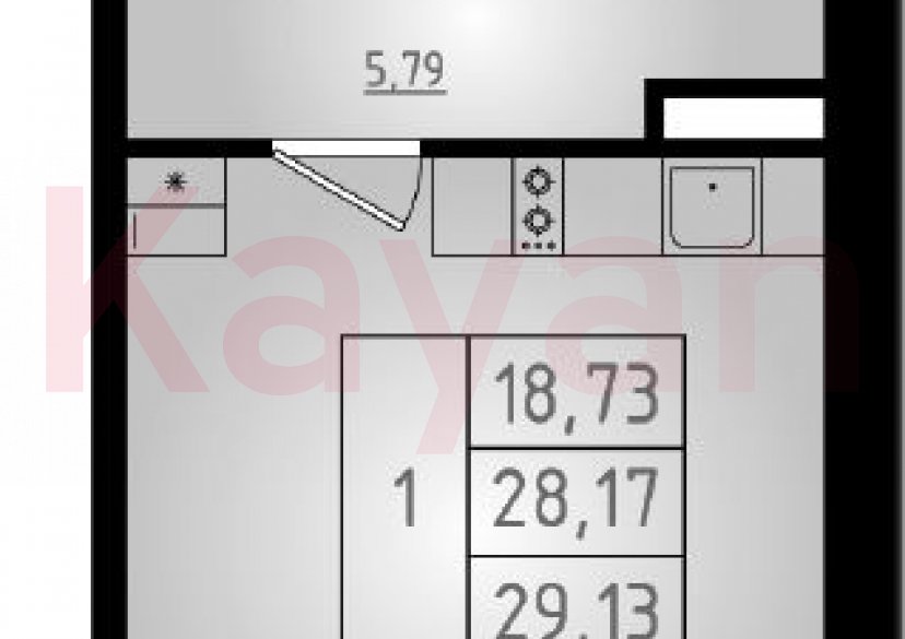 Продажа студии, 28.17 кв.м фото 0 Продажа студии, 28.17 кв.м фото 0