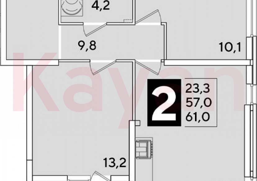 Продажа 3-комн. квартиры, 57 кв.м фото 0