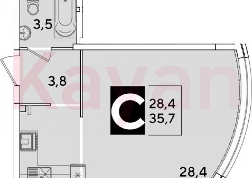 Продажа студии, 35.7 кв.м фото 0 Продажа студии, 35.7 кв.м фото 0