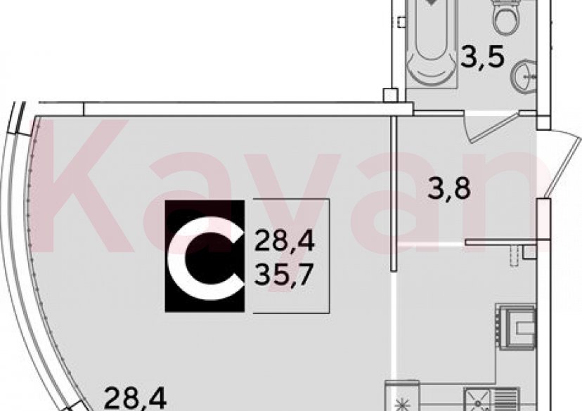 Продажа студии, 35.7 кв.м фото 0 Продажа студии, 35.7 кв.м фото 0
