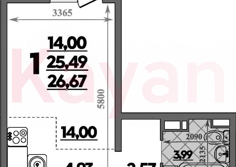 Продажа студии, 25.49 кв.м фото 0