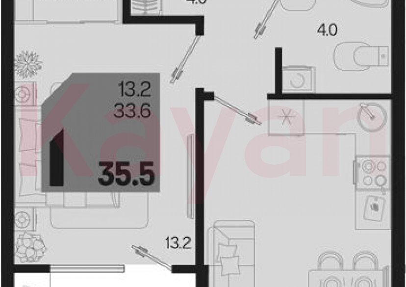 Продажа 1-комн. квартиры, 33.6 кв.м фото 0 Продажа 1-комн. квартиры, 33.6 кв.м фото 0