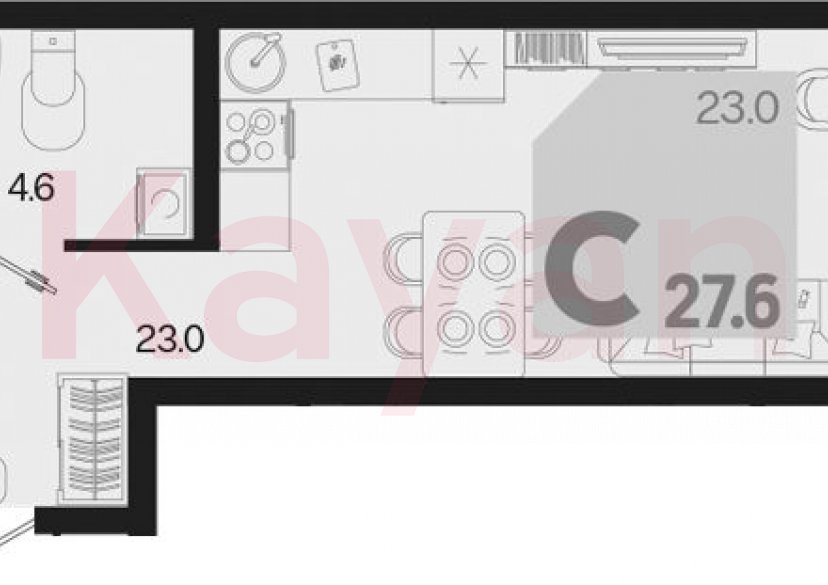 Продажа студии, 27.6 кв.м фото 0
